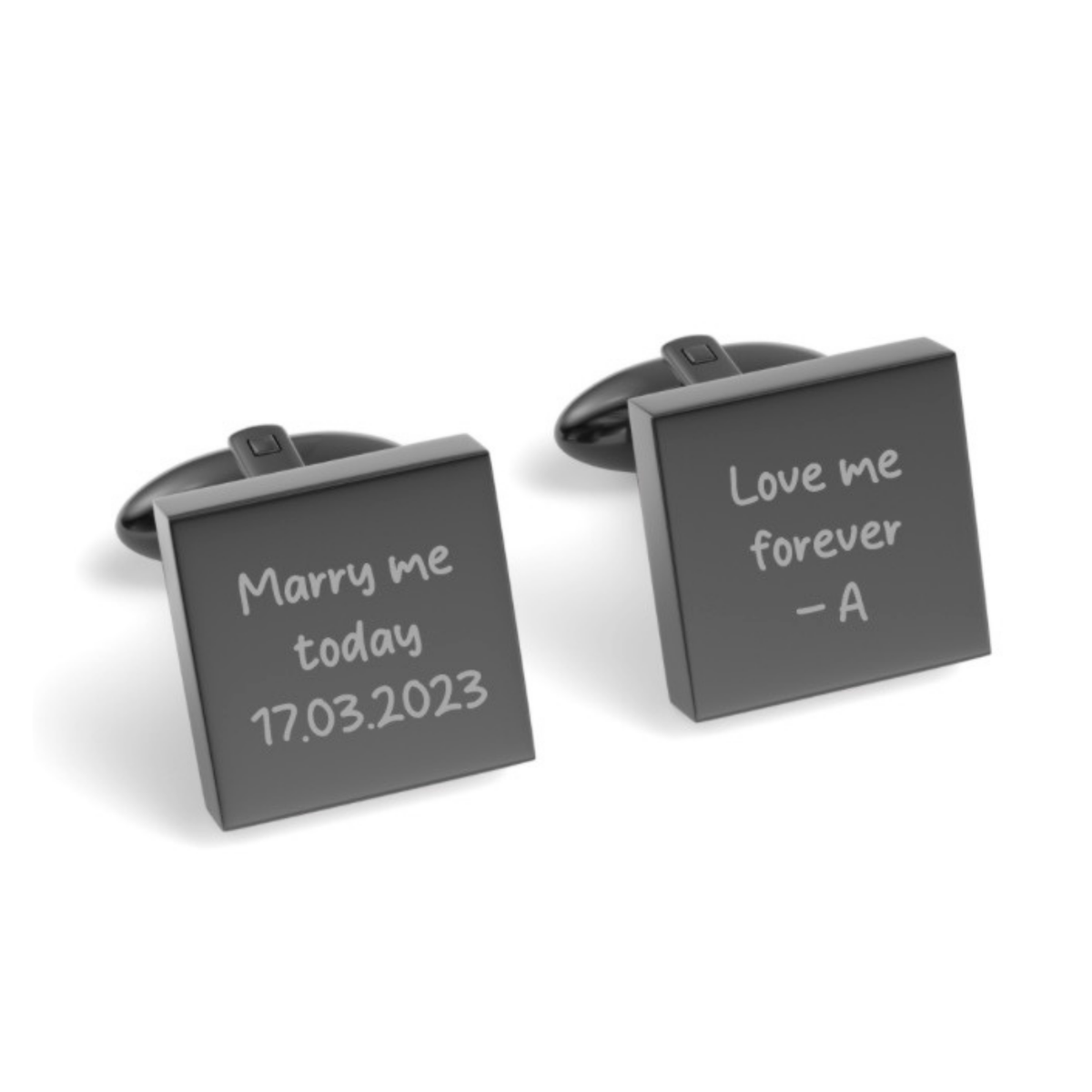 Custom Handwriting Engraved Square Cufflinks