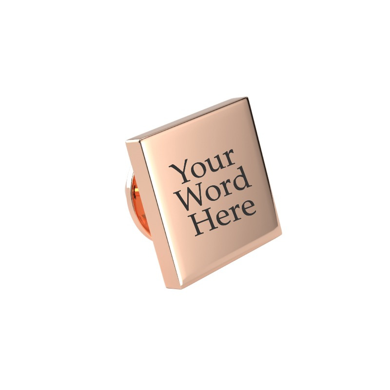 Custom Word Engraved Square Lapel Pin