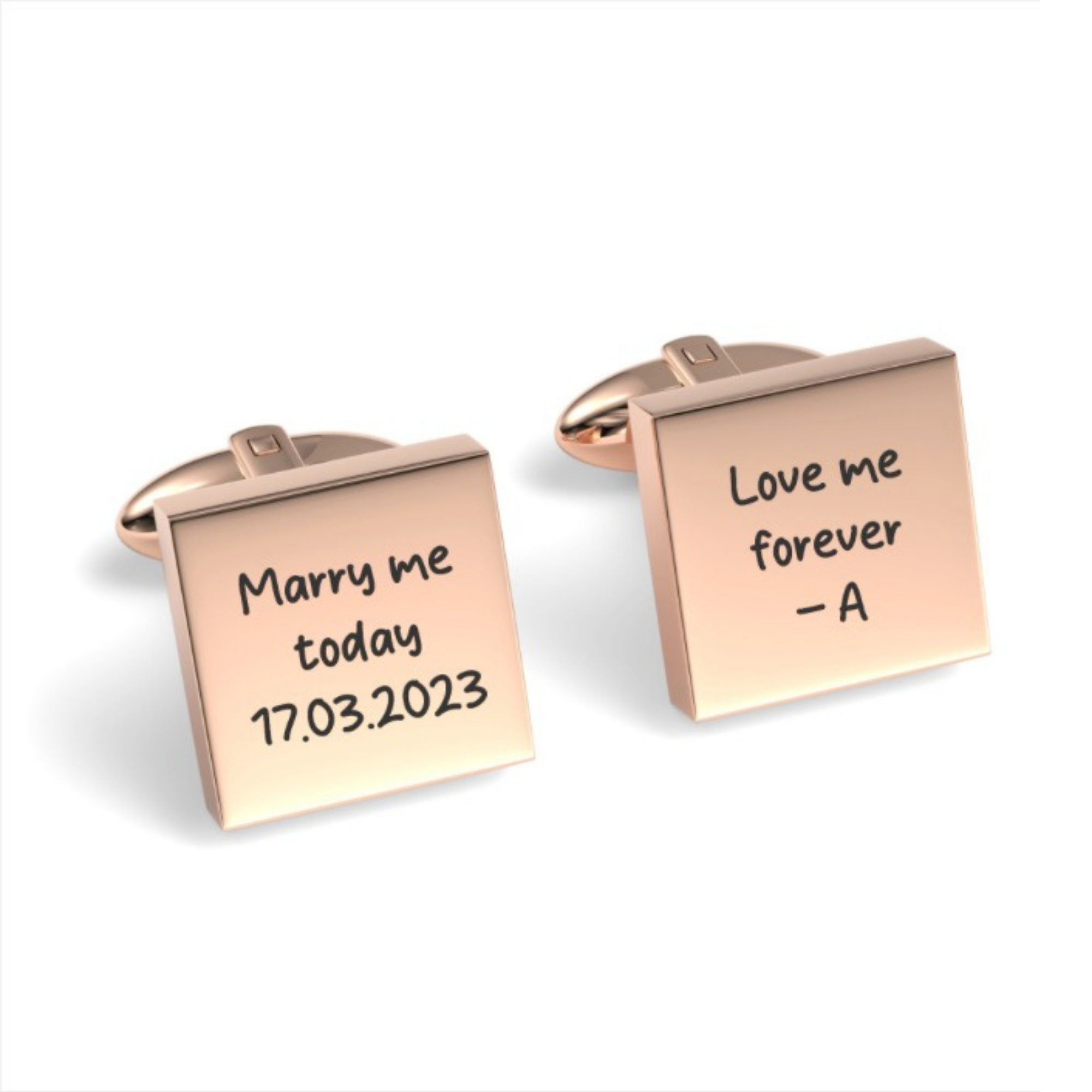 Custom Handwriting Engraved Square Cufflinks