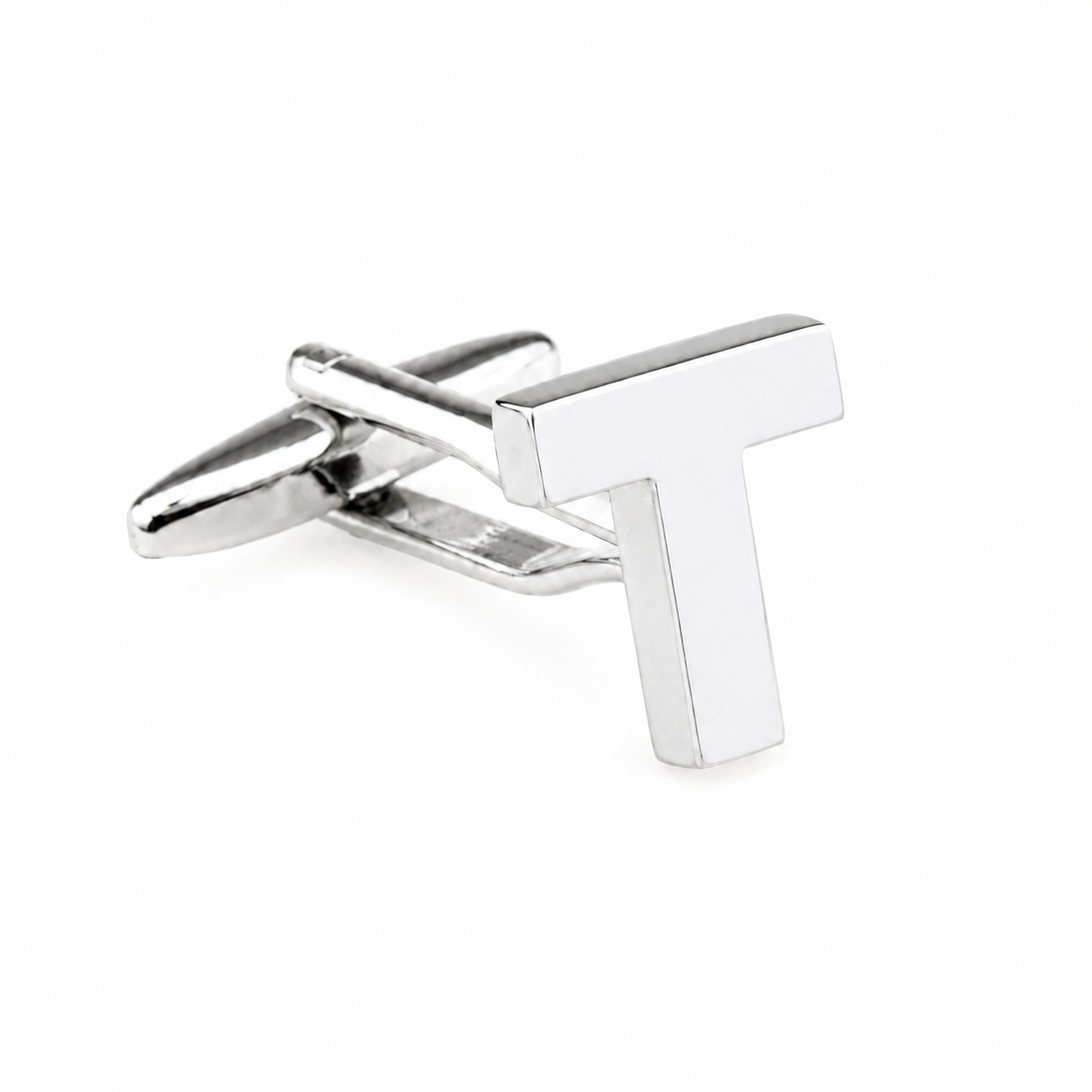 Personalised Silver Cut Out Initial Letter Cufflink