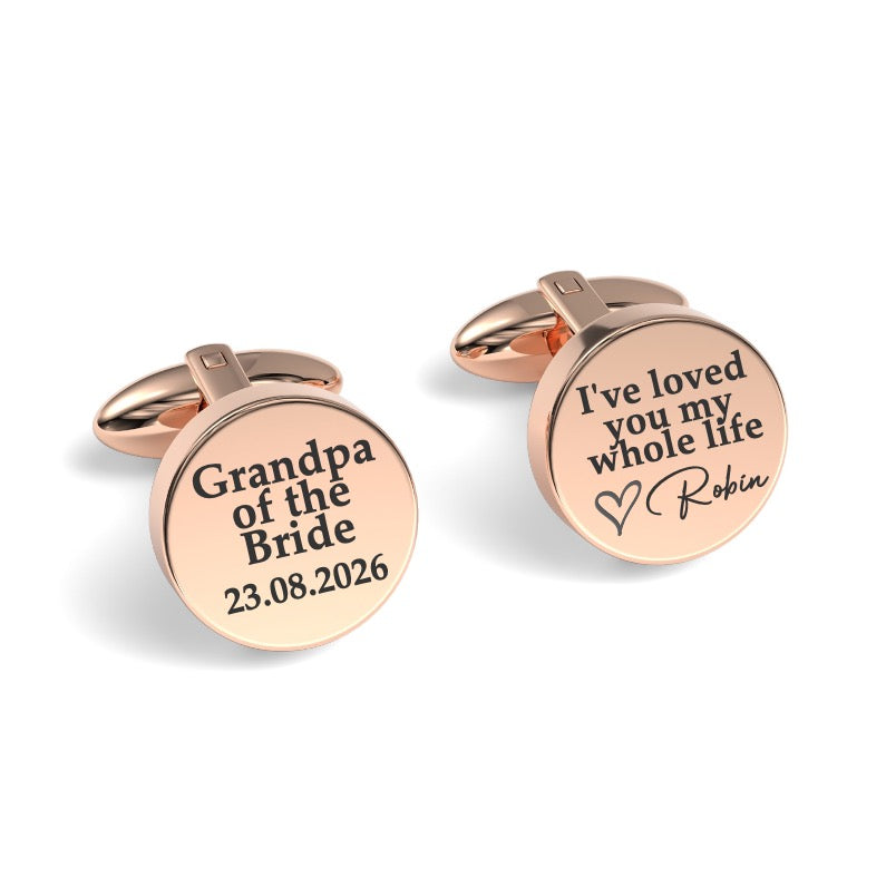 Grandpa of the Bride Engraved Cufflinks