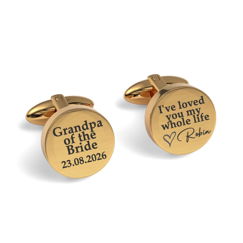 Grandpa of the Bride Engraved Cufflinks