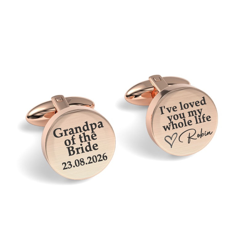 Grandpa of the Bride Engraved Cufflinks