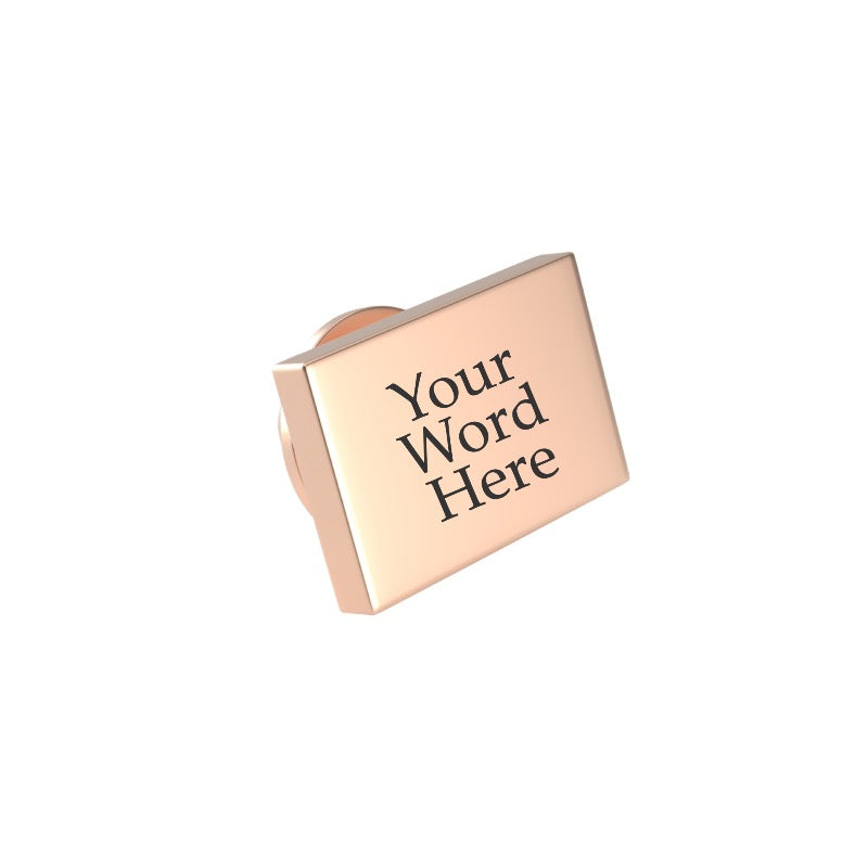 Custom Word Engraved Rectangle Lapel Pin