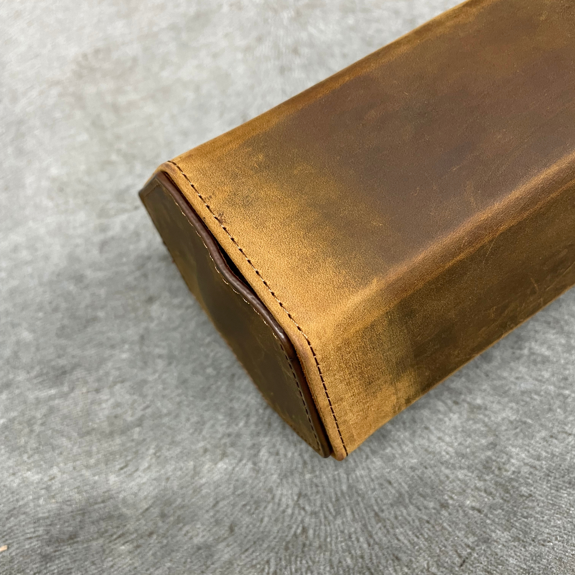 Seconds - Hex Leather Watch Roll 3 Slots in Saddle Leather/Brown (A)