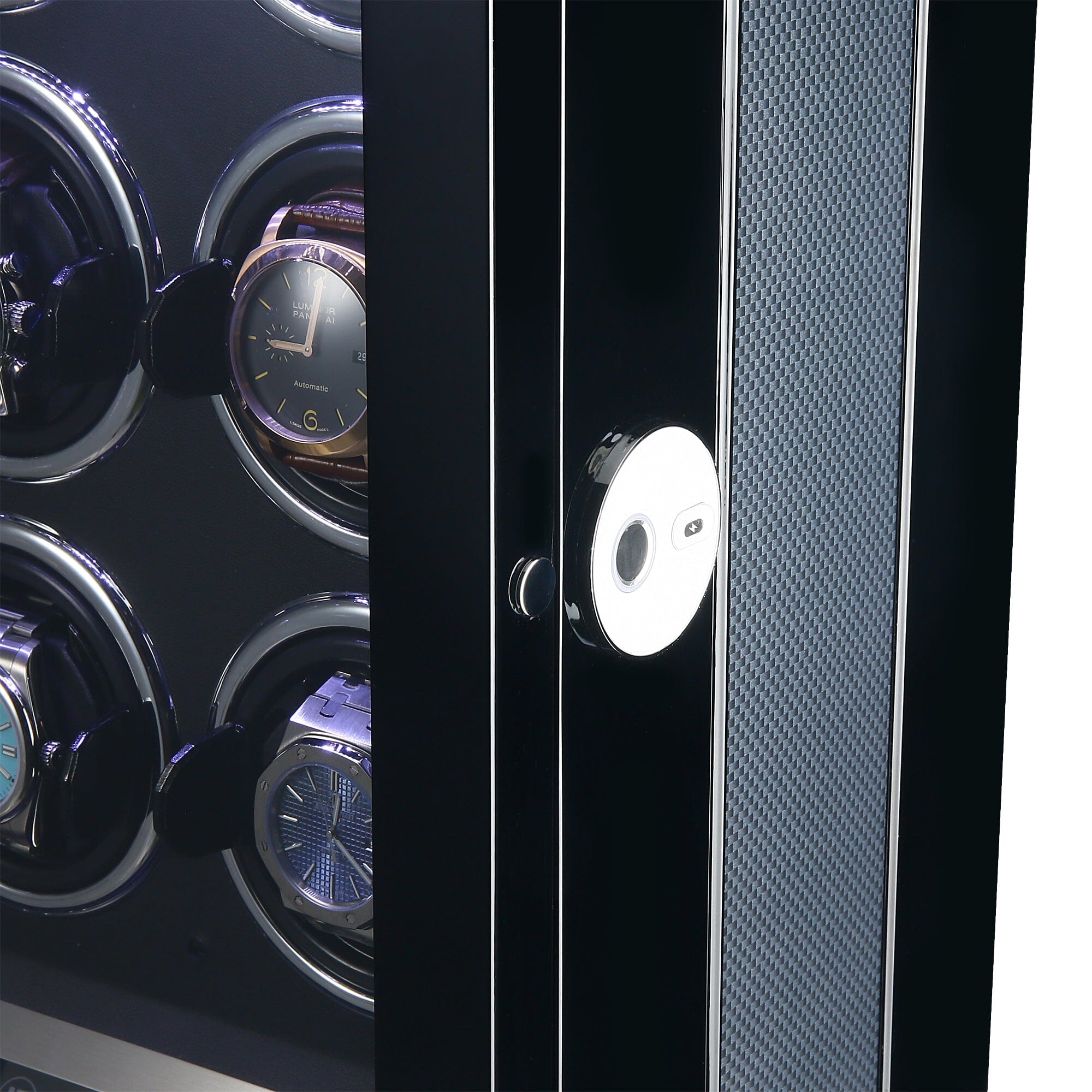 Flinders Watch Winder for 9 Watches with Fingerprint Lock Watch Winder Boxes Clinks