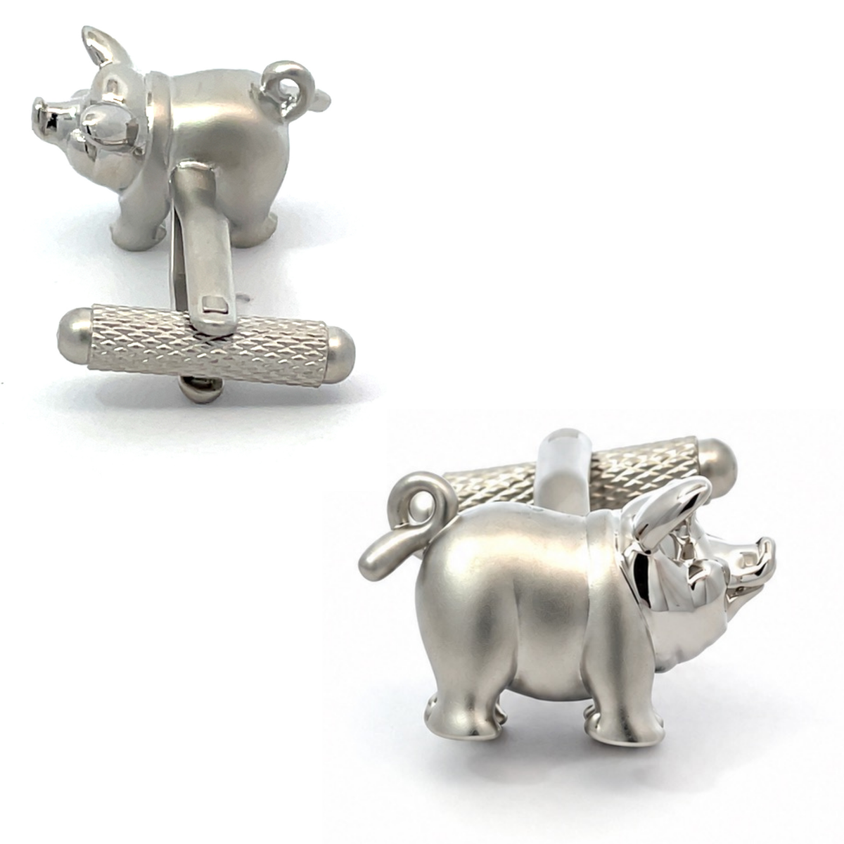 Cute Fat Pig Silver Cufflinks