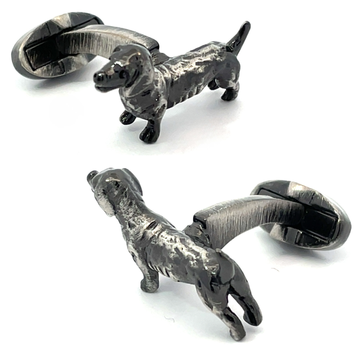 Dachshund Sausage Dog Antique Silver Cufflinks