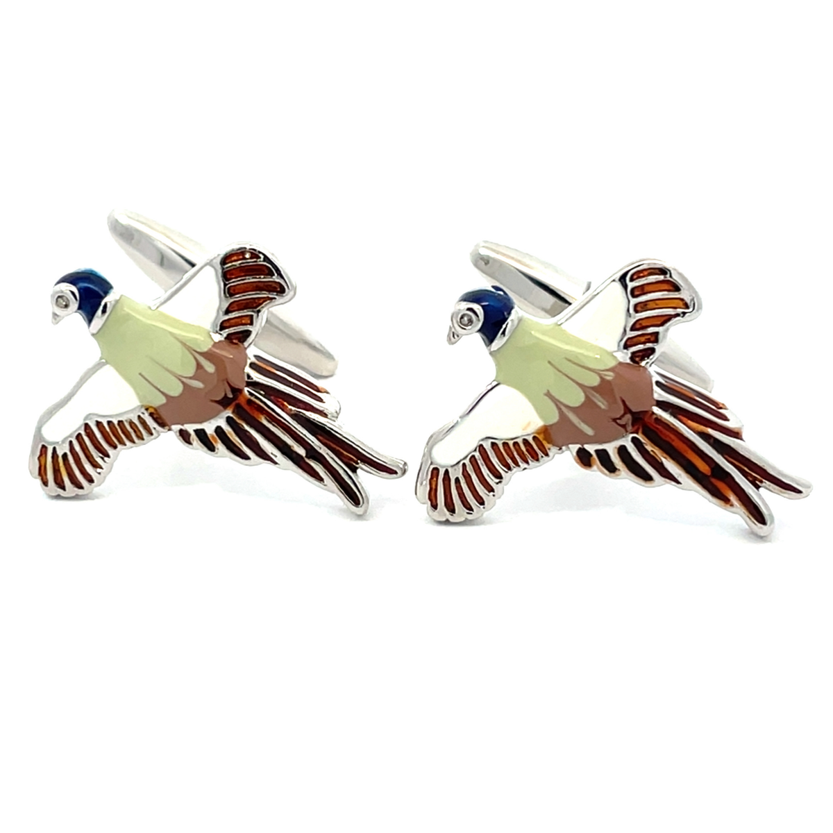 Flying Pheasant Enamel Cufflinks
