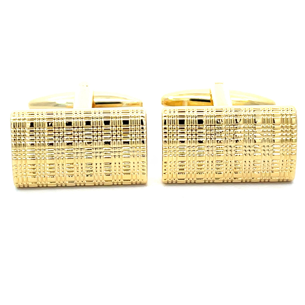 Patterned Gold Rectangle Cufflinks