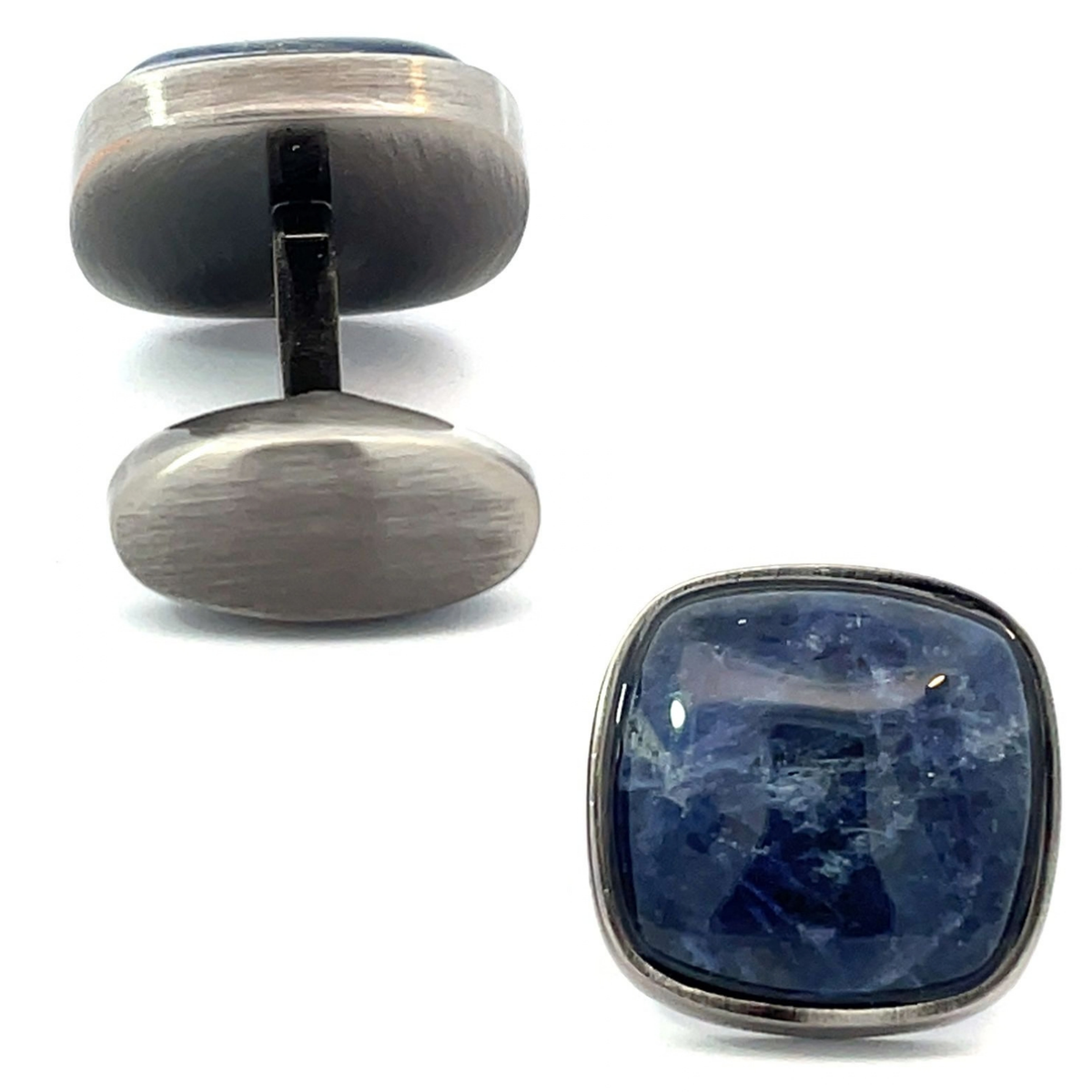 Sodalite in Antique Silver Cufflinks