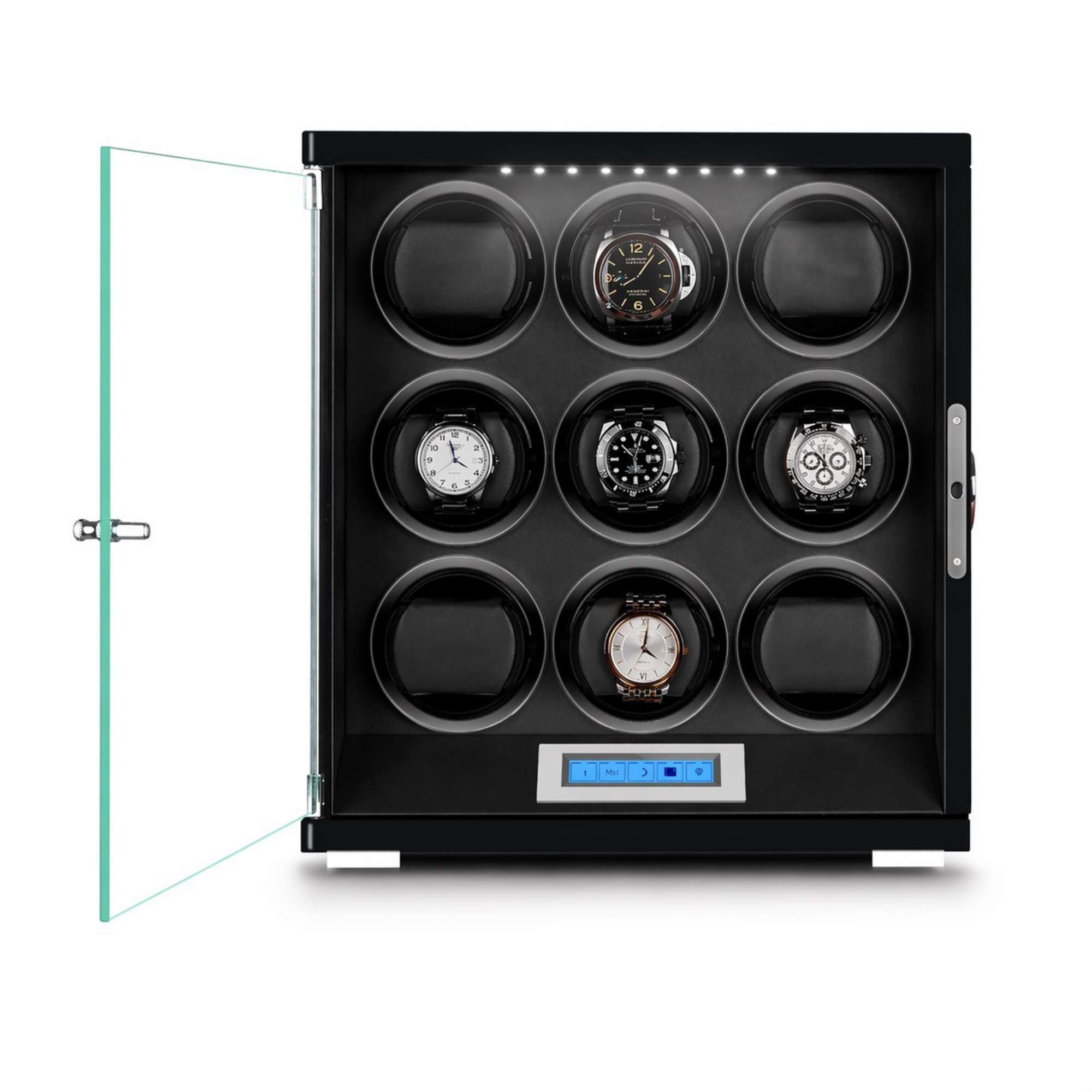 Daylesford 9 Watch Winder in Black (Fingerprint Lock Only)