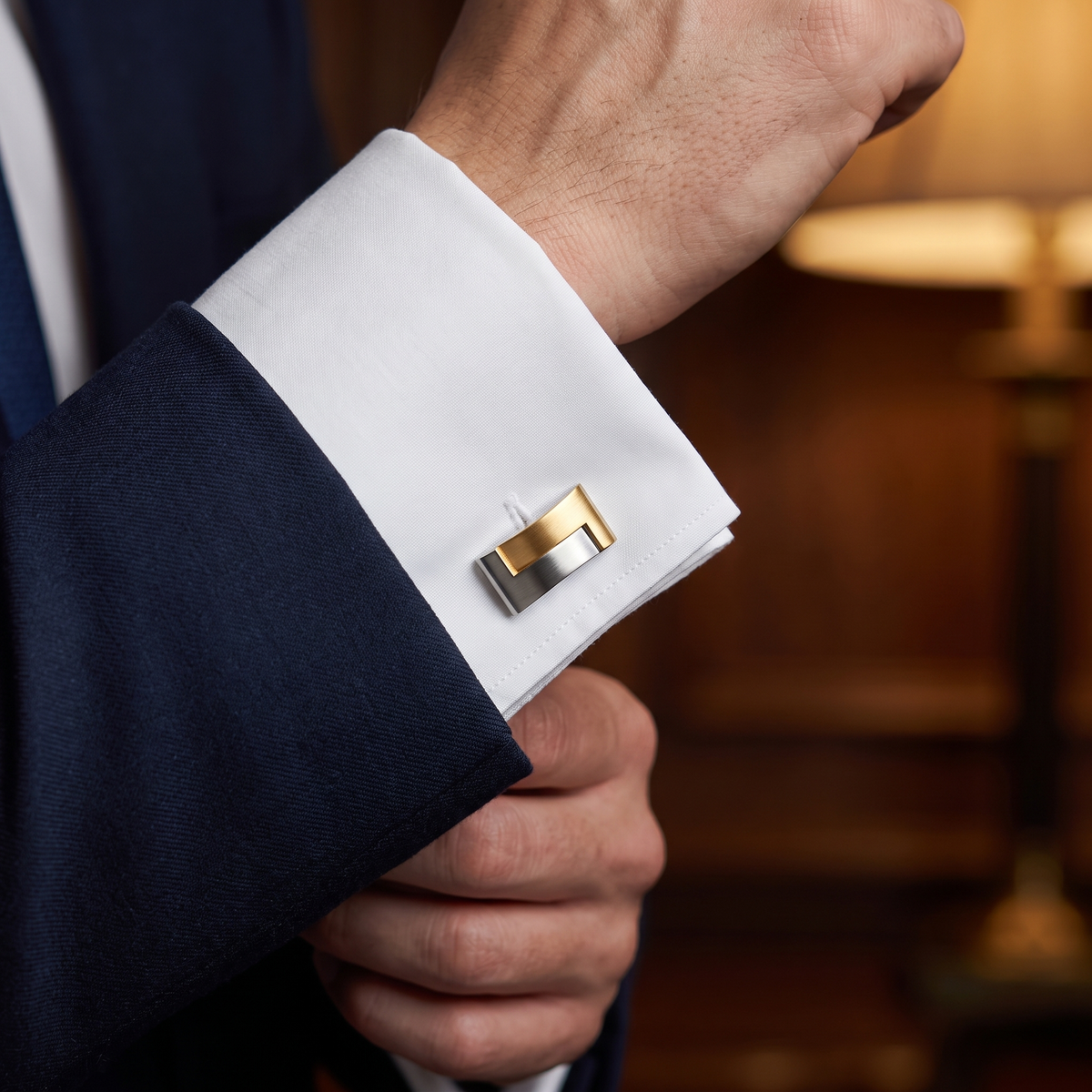 Two Tone Intertwine Cufflinks — lifestyle shot