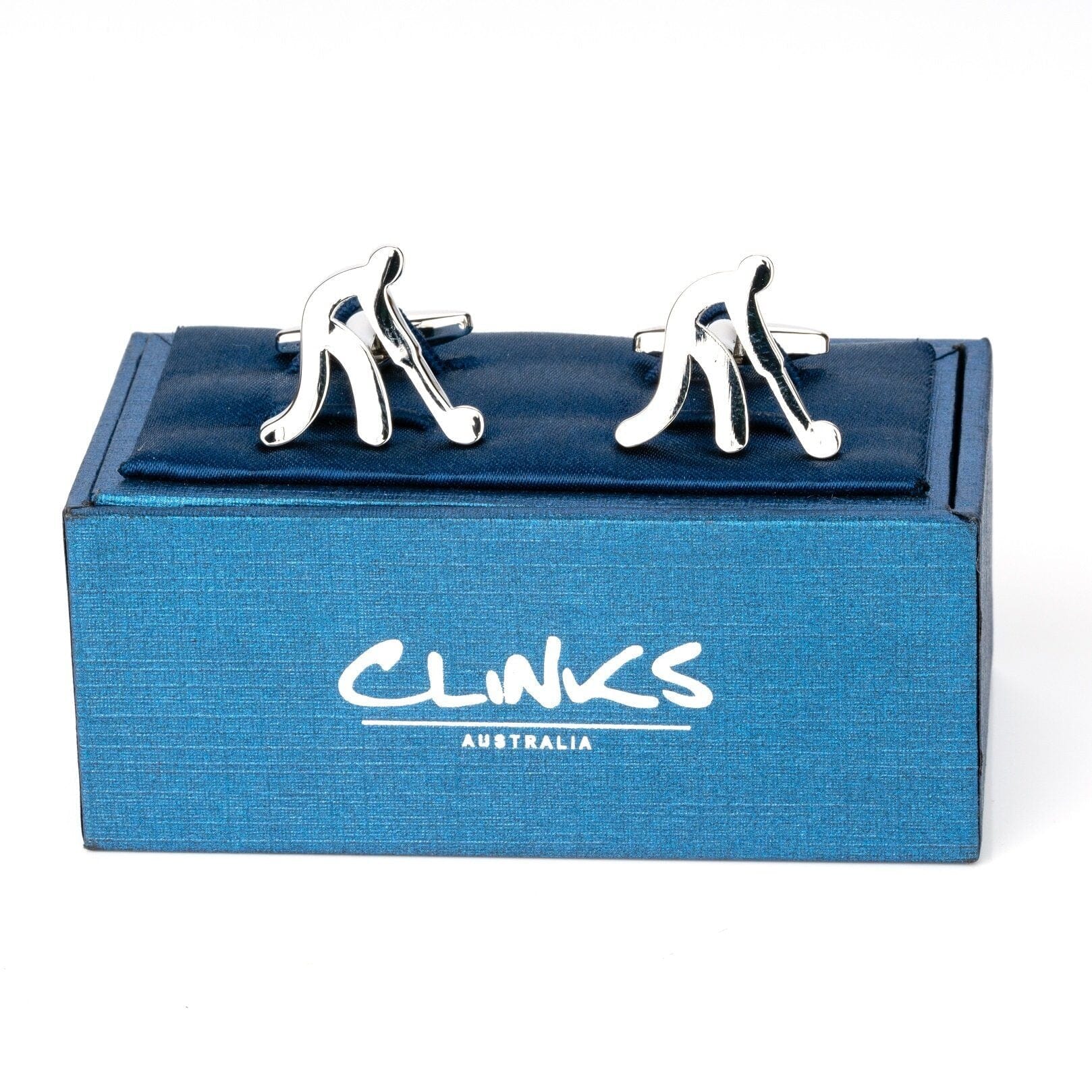 Field Hockey Silhouette Cufflinks Silver Novelty Cufflinks Clinks Australia