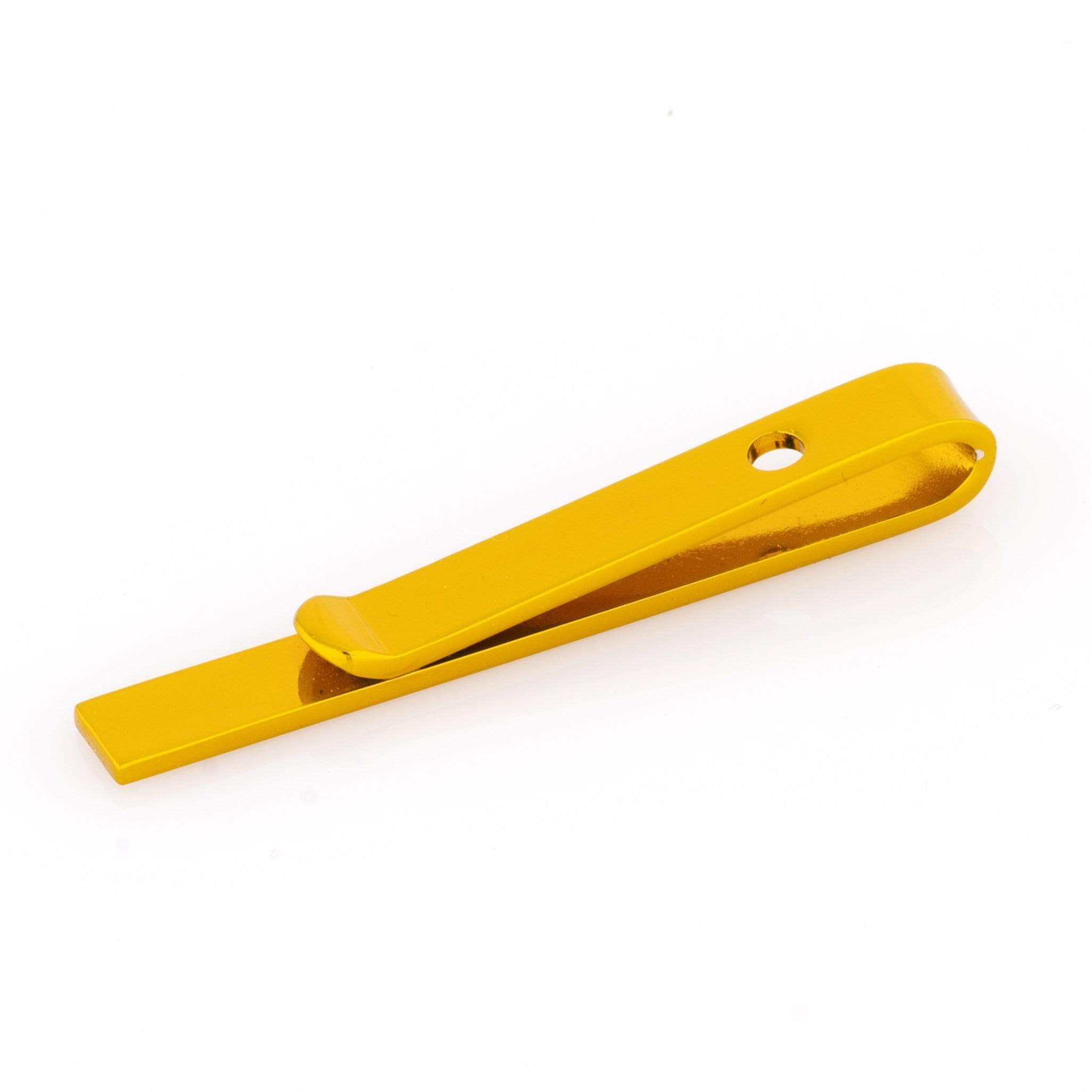 Yellow Metallic Small Tie Bar Tie Clips Clinks