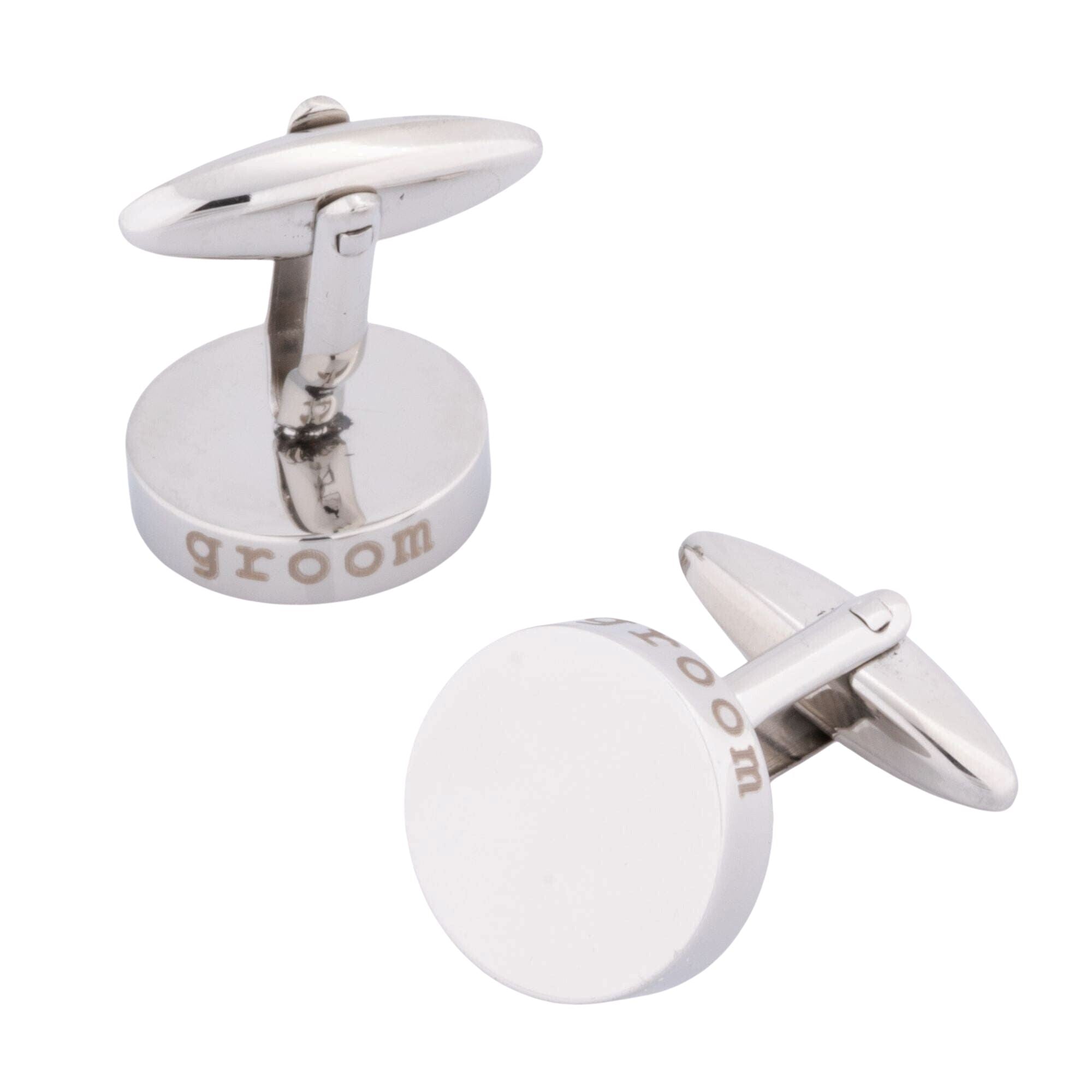 Groom Laser Etched Round Engravable Wedding Cufflinks Wedding Cufflinks Clinks Australia