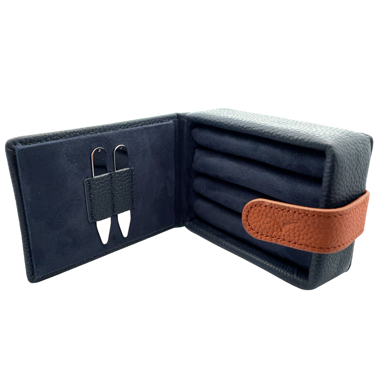 Leather Cufflink Wallet - Blue