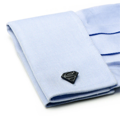 DC Superman Shield Satin Black Cufflinks