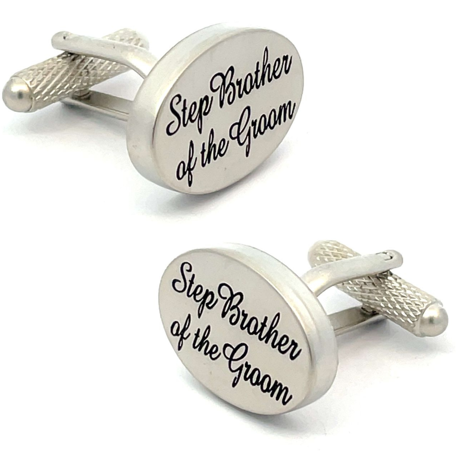Step Brother of the Groom Script Wedding Cufflinks