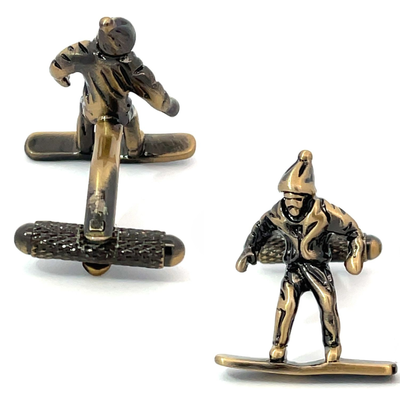 Antique Snowboarder Cufflinks