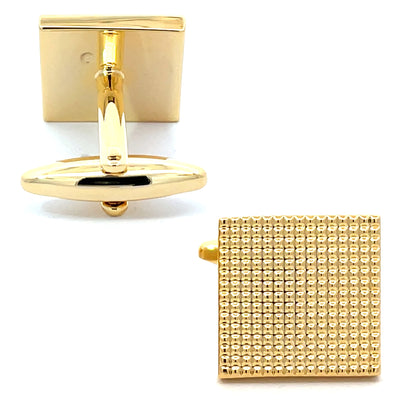 Textured Shiny Gold Square Cufflinks