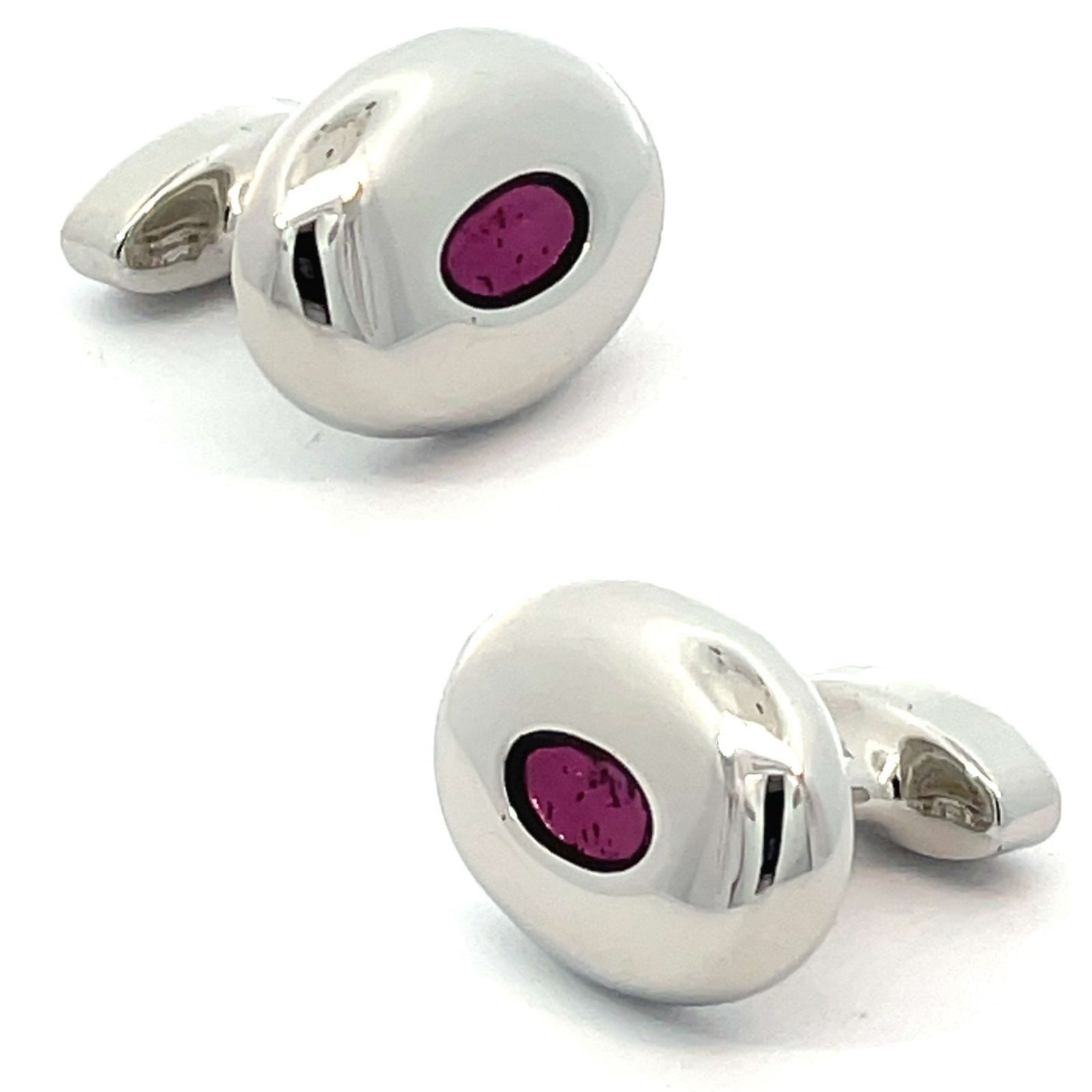 Oval Feature Purple Cufflinks