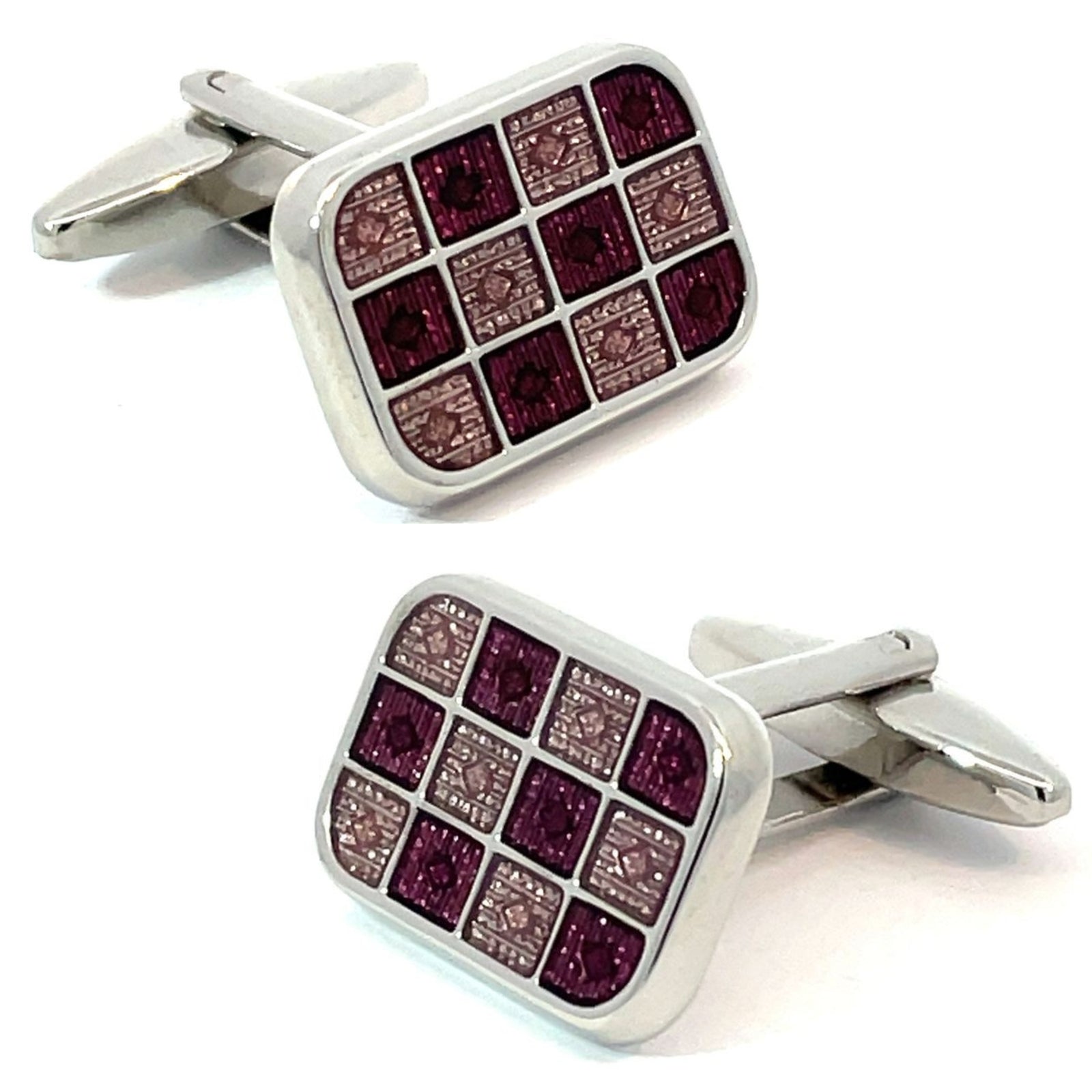 Purple Mauve 12 Square Cufflinks