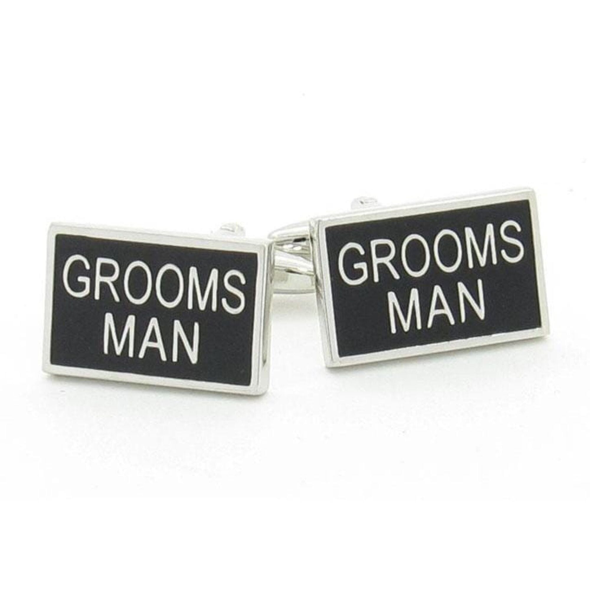 Grooms Man Black and Silver Wedding Cufflinks Wedding Cufflinks Clinks Australia 