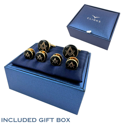 Sparkling Blue in Silver Cufflinks and Stud Set