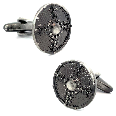 Antique Finish Viking Shield Cufflinks