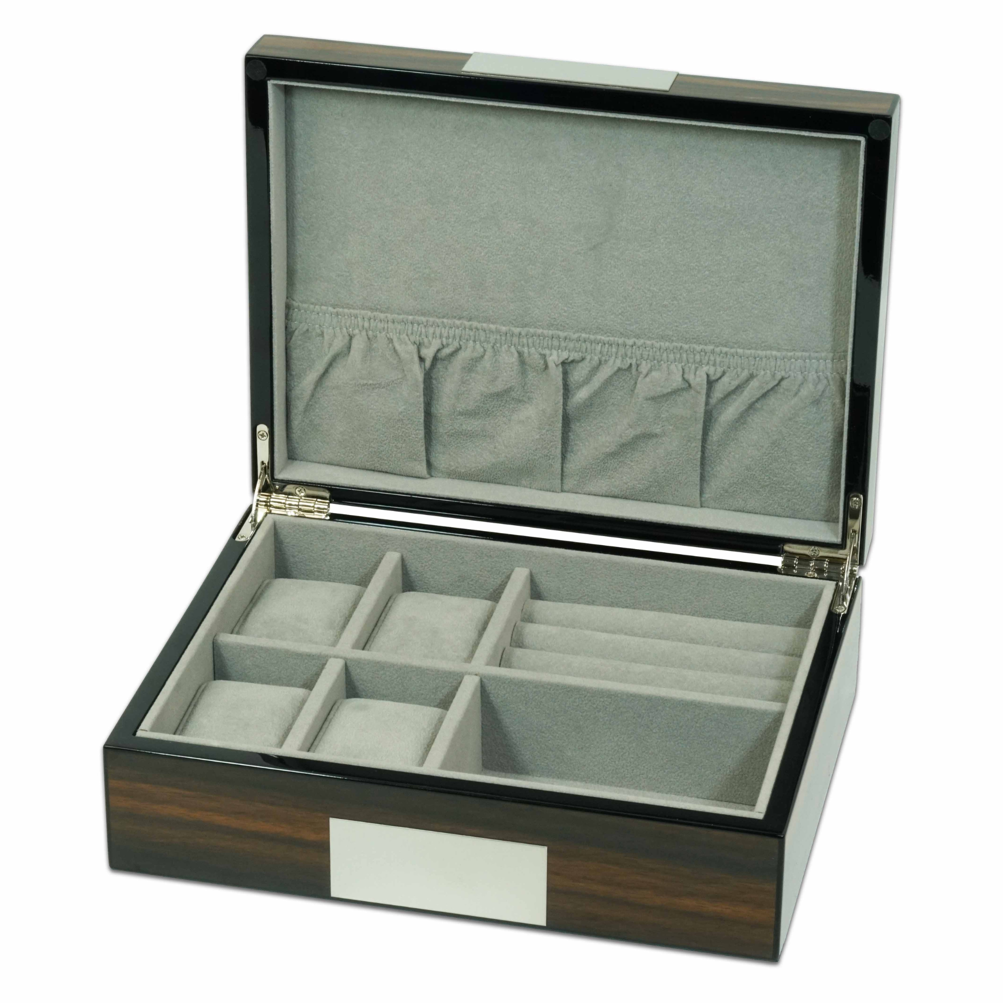Ebenholz-Uhrenbox für Manschettenknöpfe