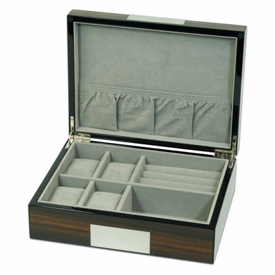 Ebony Wooden Cufflink Watch Box