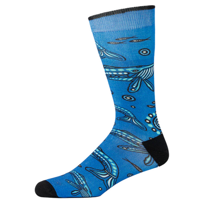 Mens Native Australian Whale Bamboo Socks