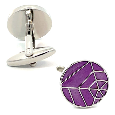 Purple Spider's Web Pattern Cufflinks