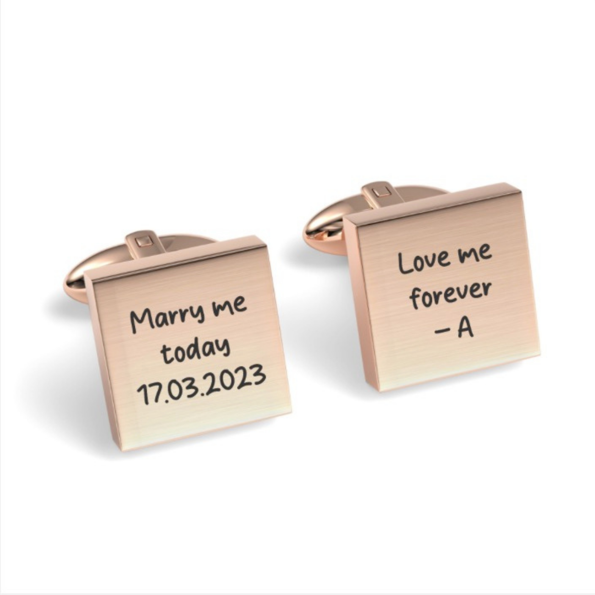 Custom Handwriting Engraved Square Cufflinks