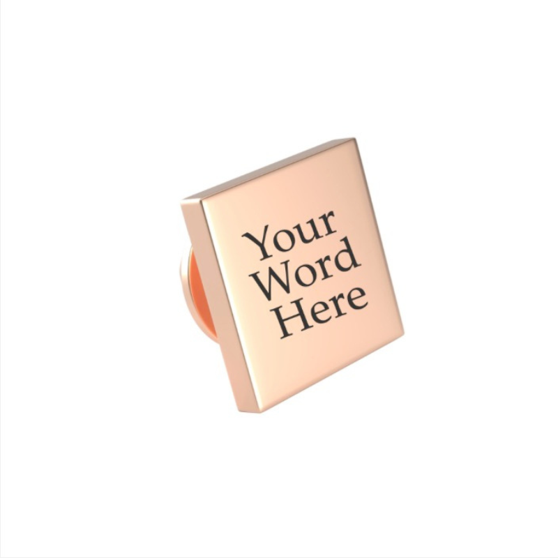 Custom Word Engraved Square Lapel Pin