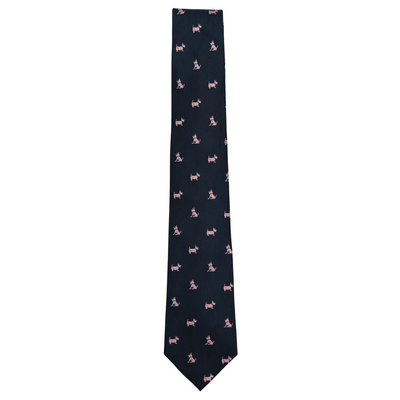 Scotty Dog Tie Navy-Pink