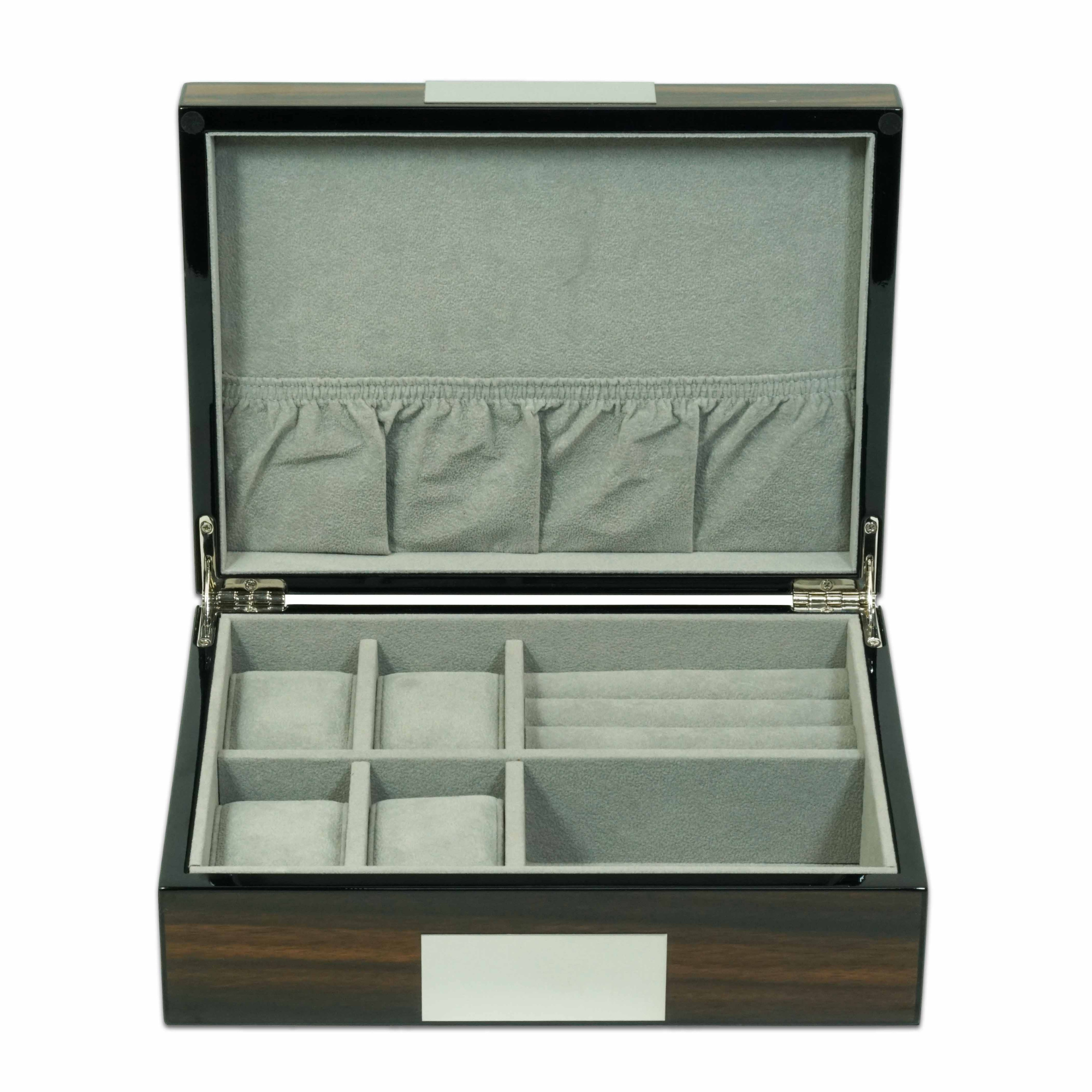 Ebenholz-Uhrenbox für Manschettenknöpfe