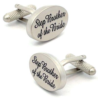 Step Brother of the Bride Script Wedding Cufflinks