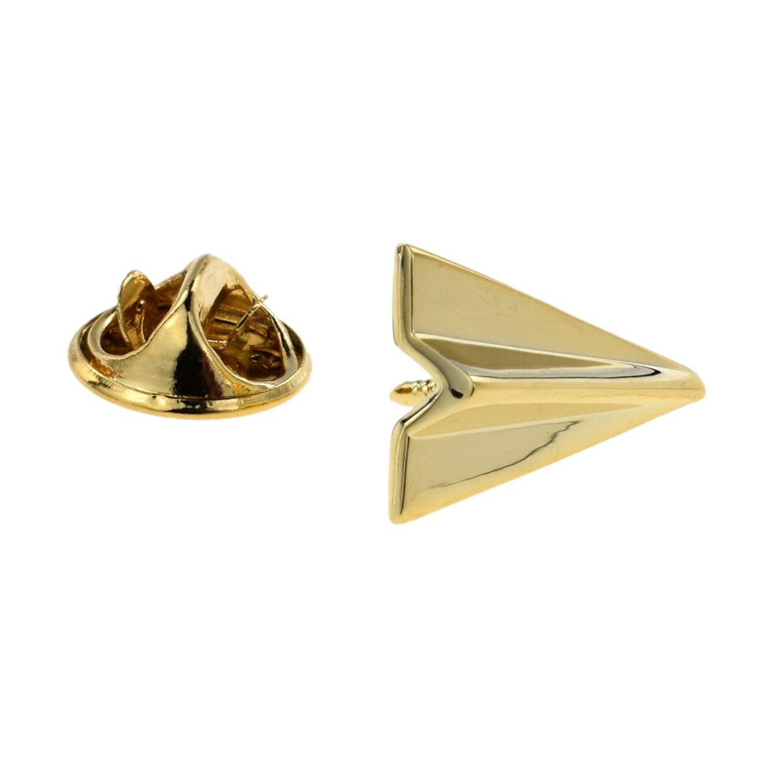 Gold Plated Folded Paper Plane Lapel Pin Badge