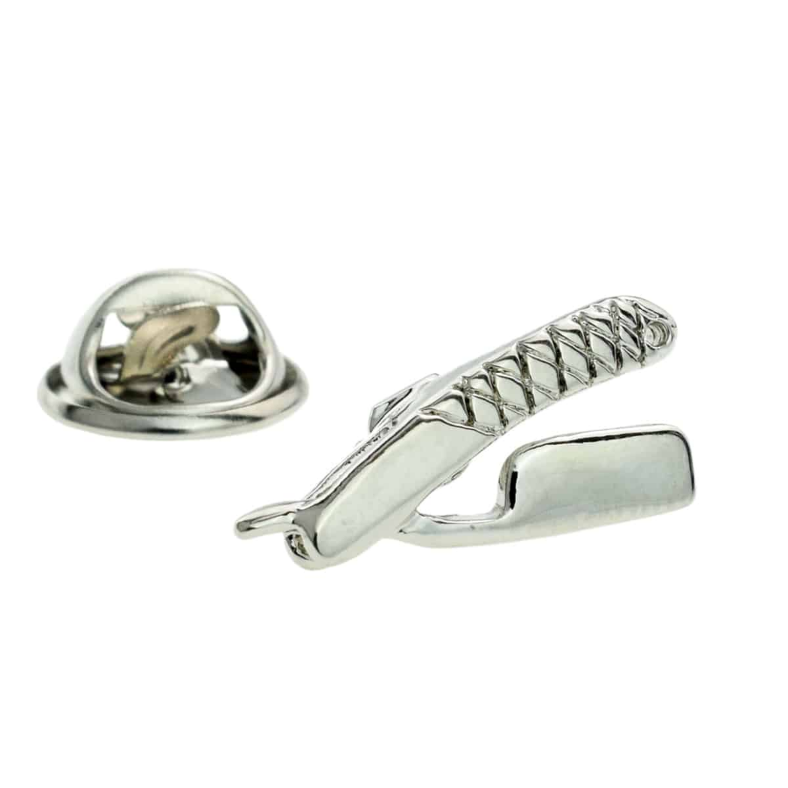 Barbers Cut Throat Razor Design Lapel Pin Badge