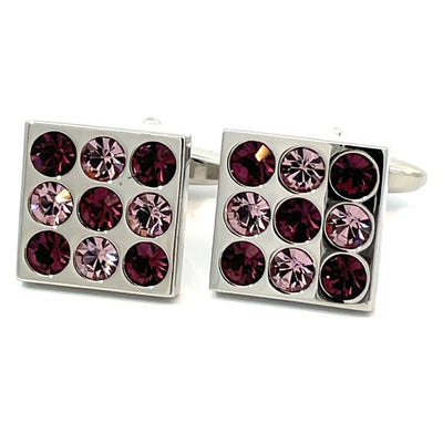 Nine Purple Crystals Cufflinks