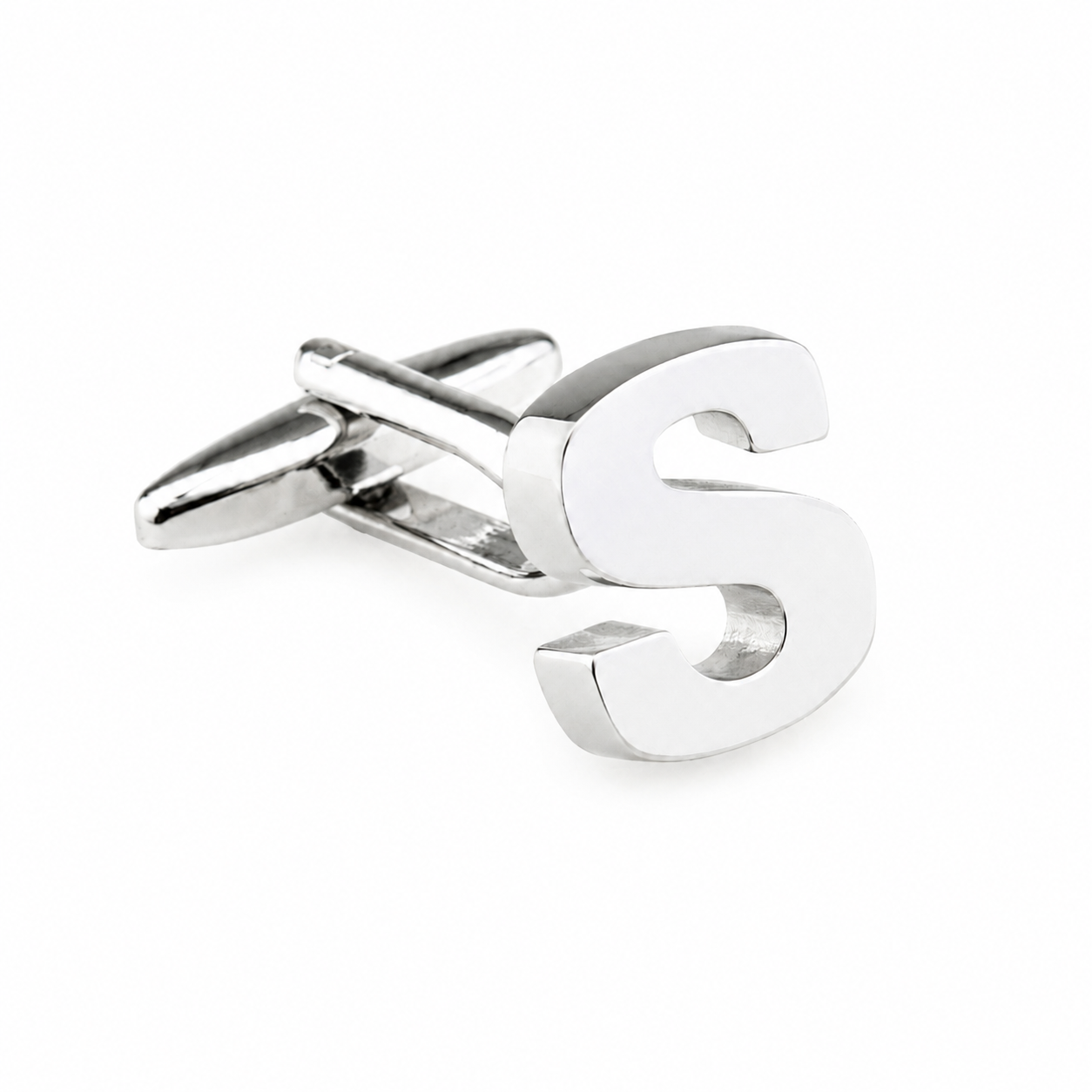 Personalised Silver Cut Out Initial Letter Cufflink