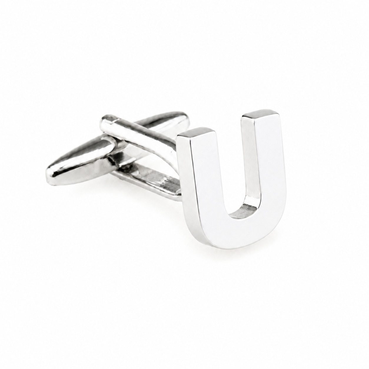 Personalised Silver Cut Out Initial Letter Cufflink