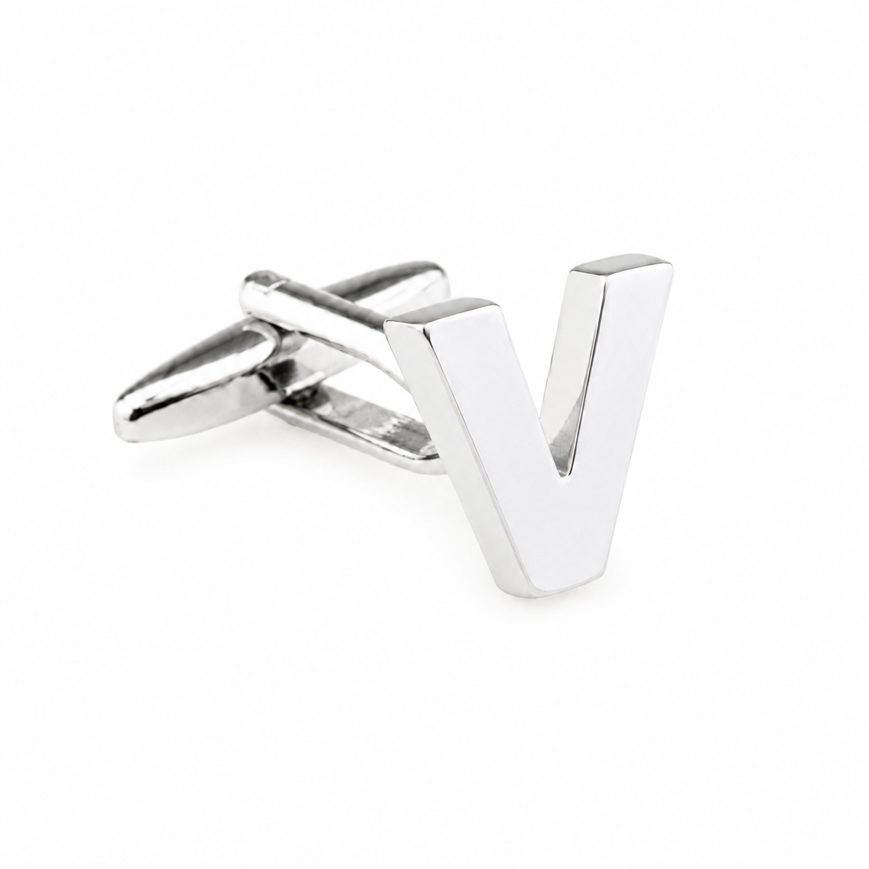 Personalised Silver Cut Out Initial Letter Cufflink