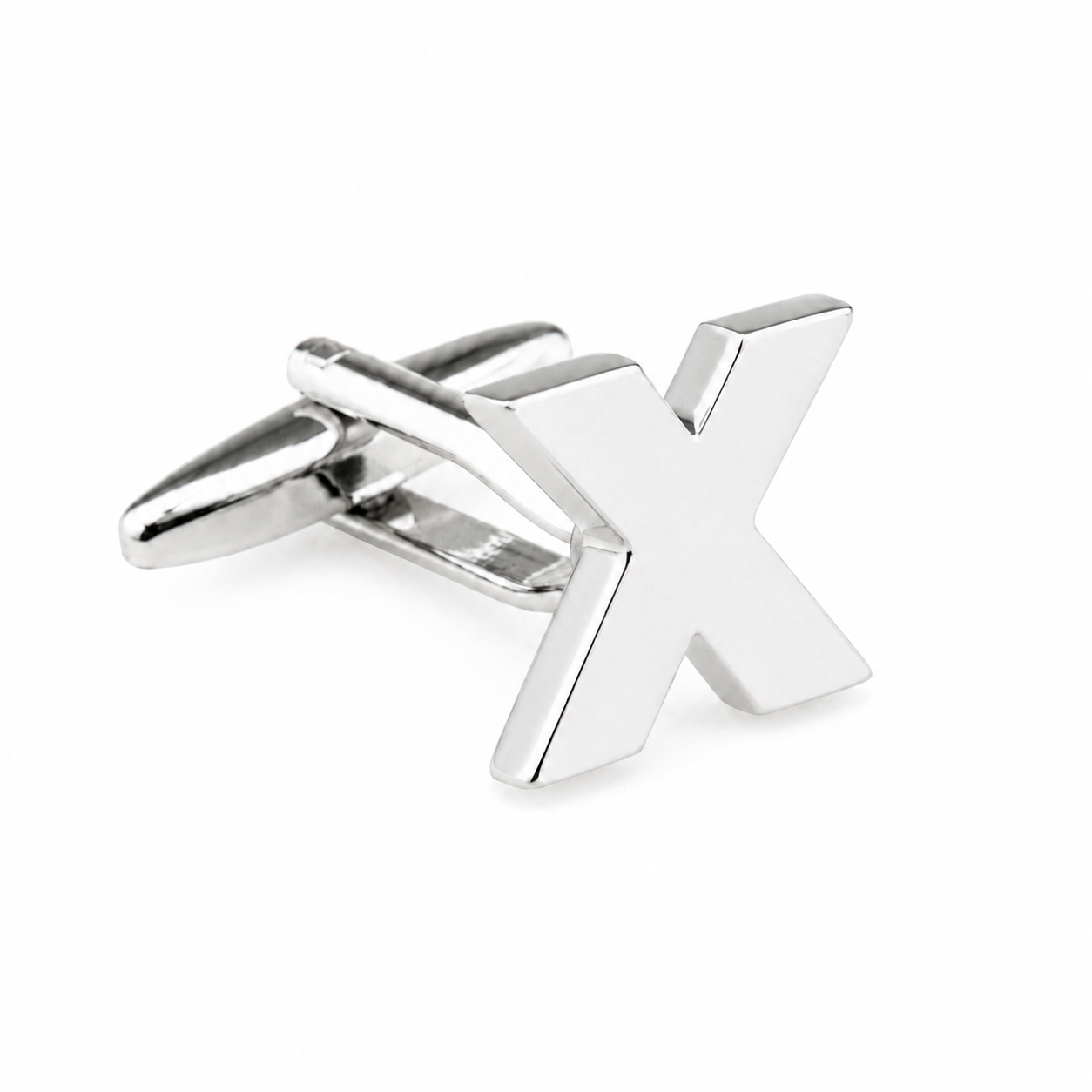 Personalised Silver Cut Out Initial Letter Cufflink