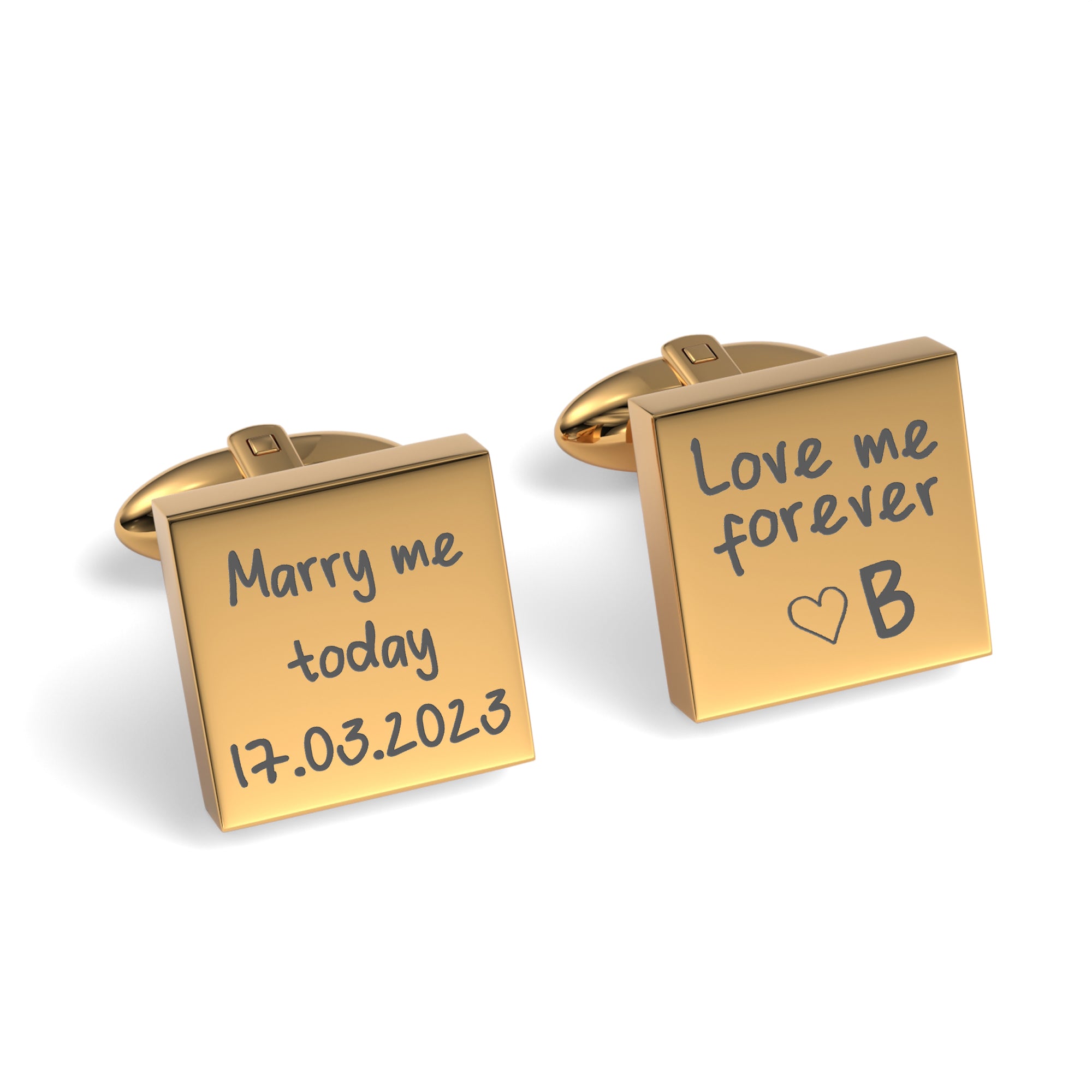 Own Handwriting Custom Engraved Square Cufflinks