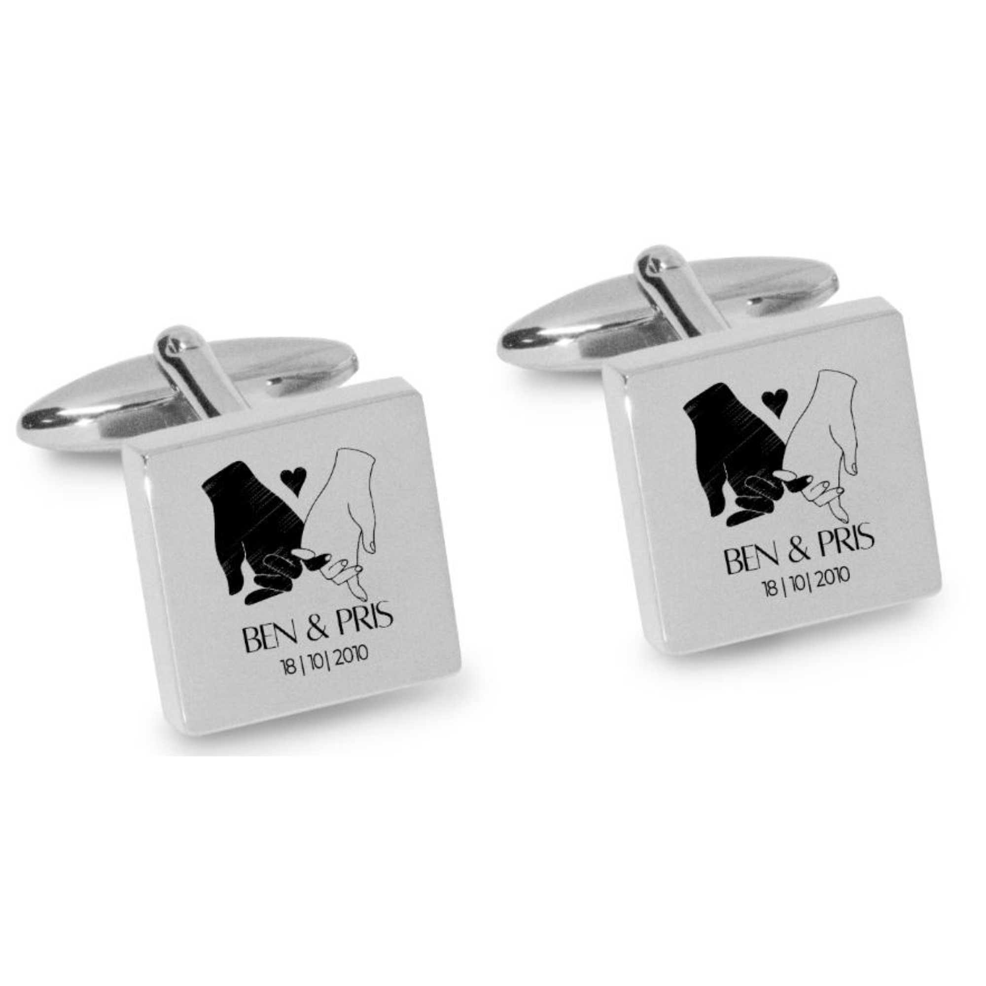 The Promise Engraved Cufflinks in Silver