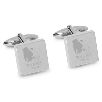 The Promise Engraved Cufflinks in Silver