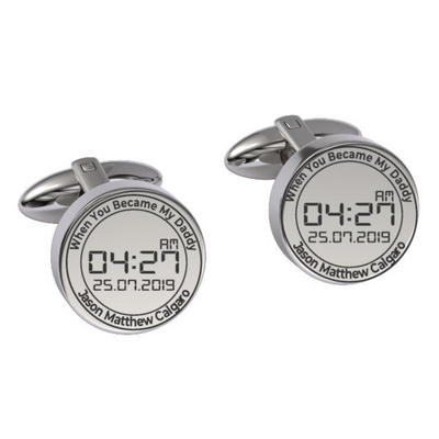 When You Became My Daddy Engraved Cufflinks in Silver
